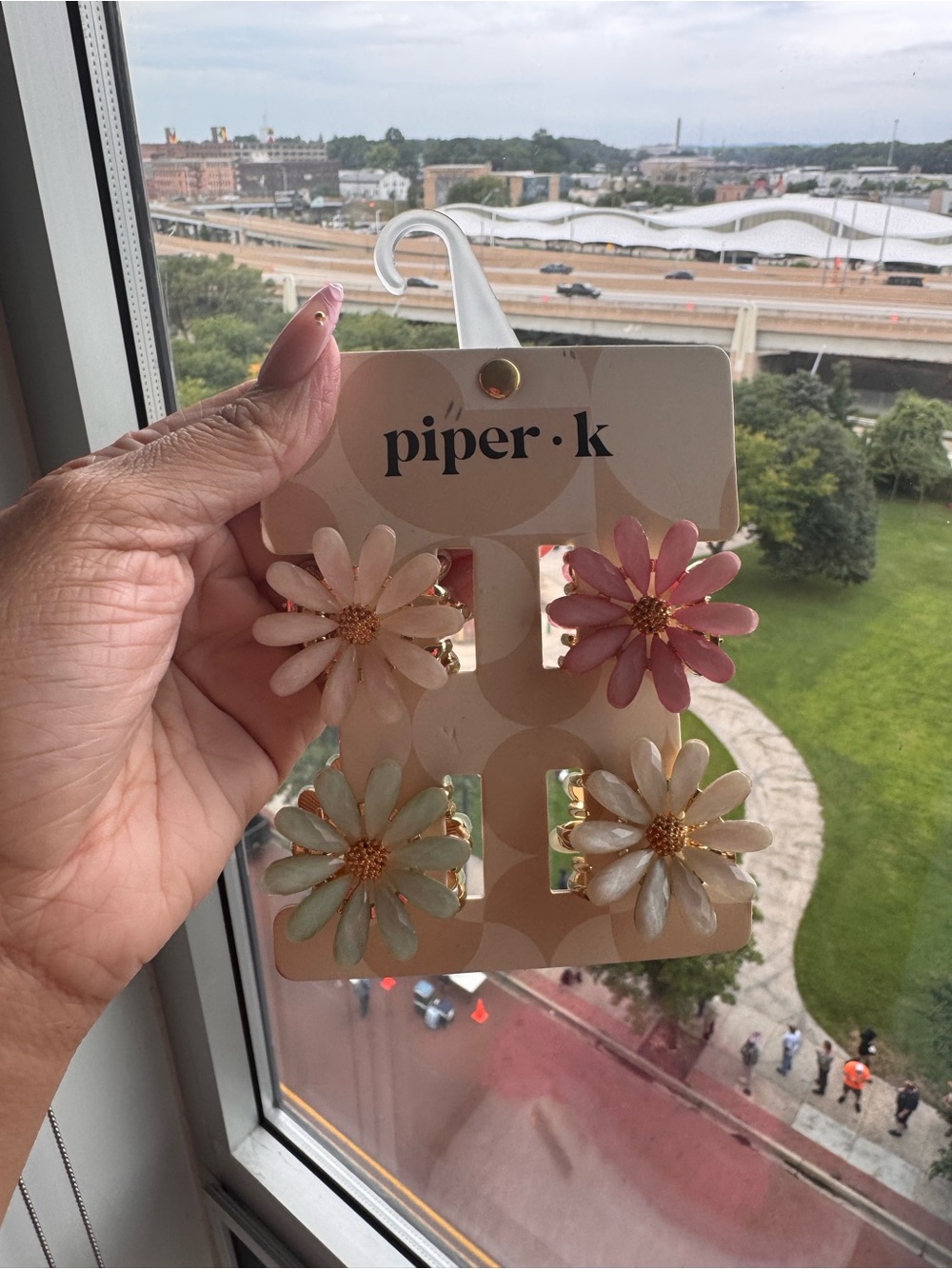 piper·k Floral Hair Clips Set - Pink, Cream, Mint
